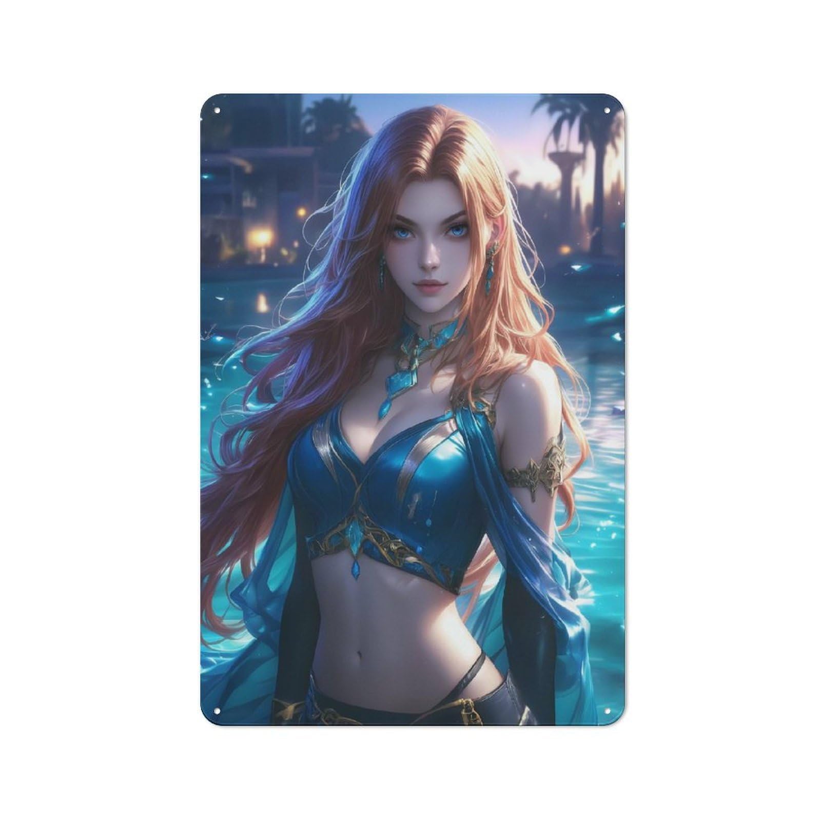 Junmoney Girls Style-2 Understated Office Metal Sign 30X20cm Featuring Anime Starlit Gaming Studio Wall Plaque For Office, Study, Studio Or Hallway
