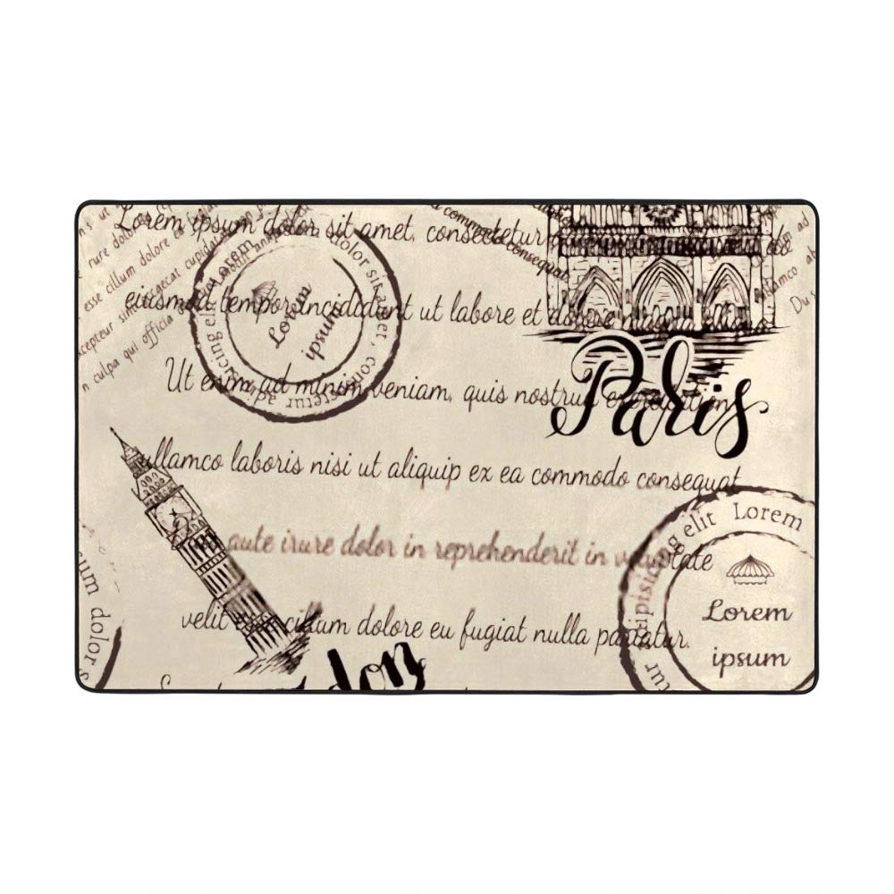 Tapis HAOXIANG avec Big Ben pour sol froid en velours doux stretch