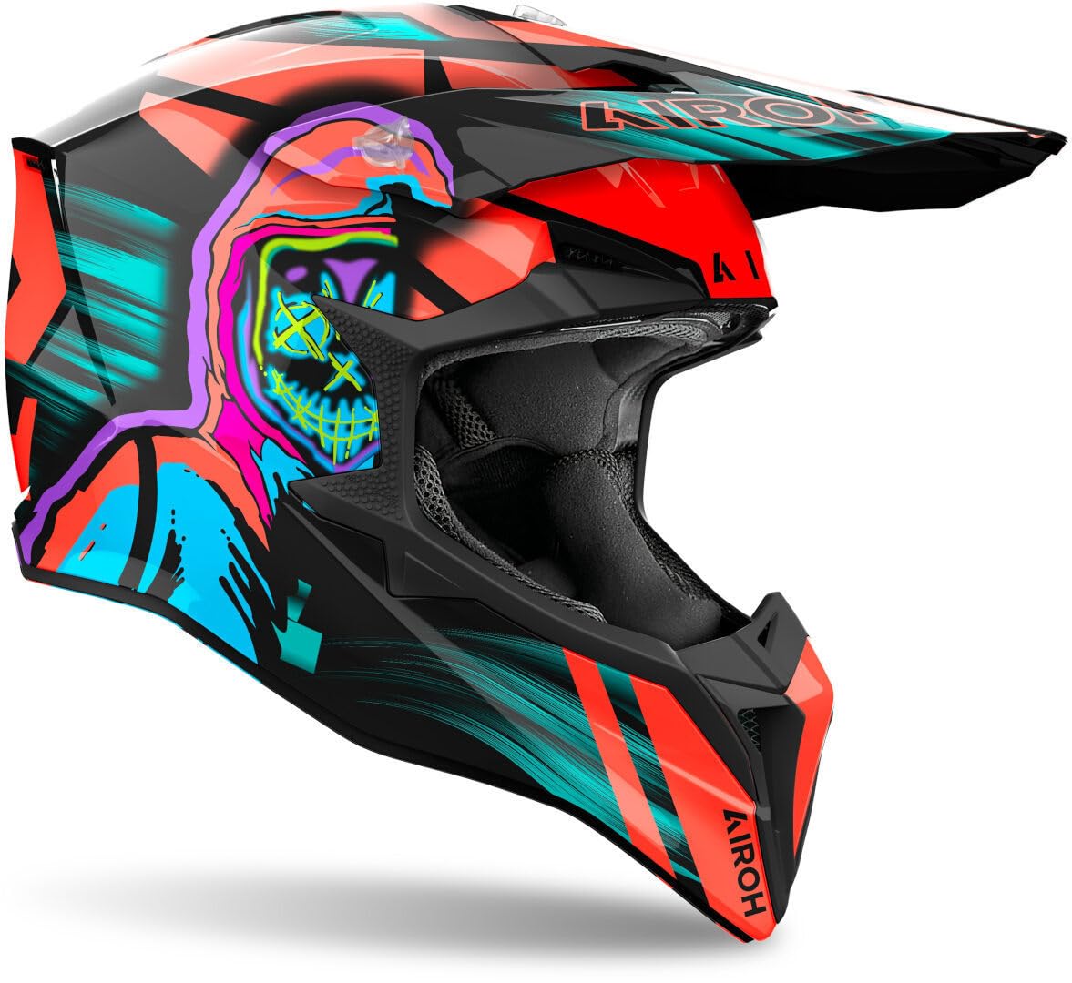 CASCO AIROH OFFROAD WRAAAP CYBER ORANGE GLOSS L