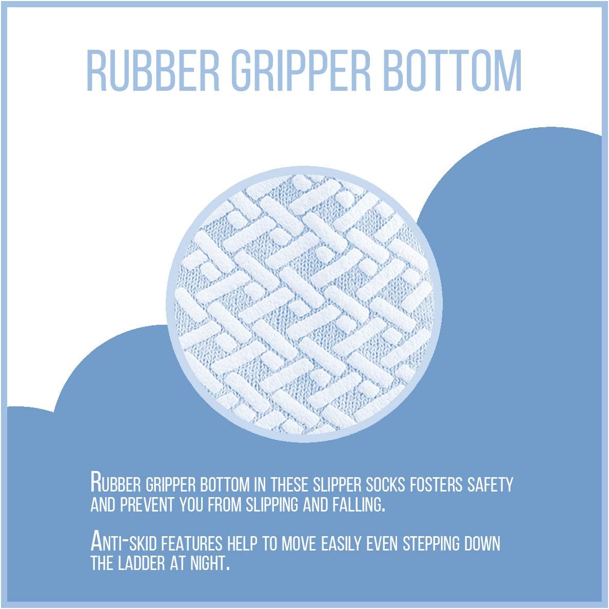 6 Pairs of Cotton Diabetic Non-Slip Tube Crew Socks, Medical Rubber Gripper Bottom Hospital (Fit's Women’s Shoe size 7-11) - Image 5