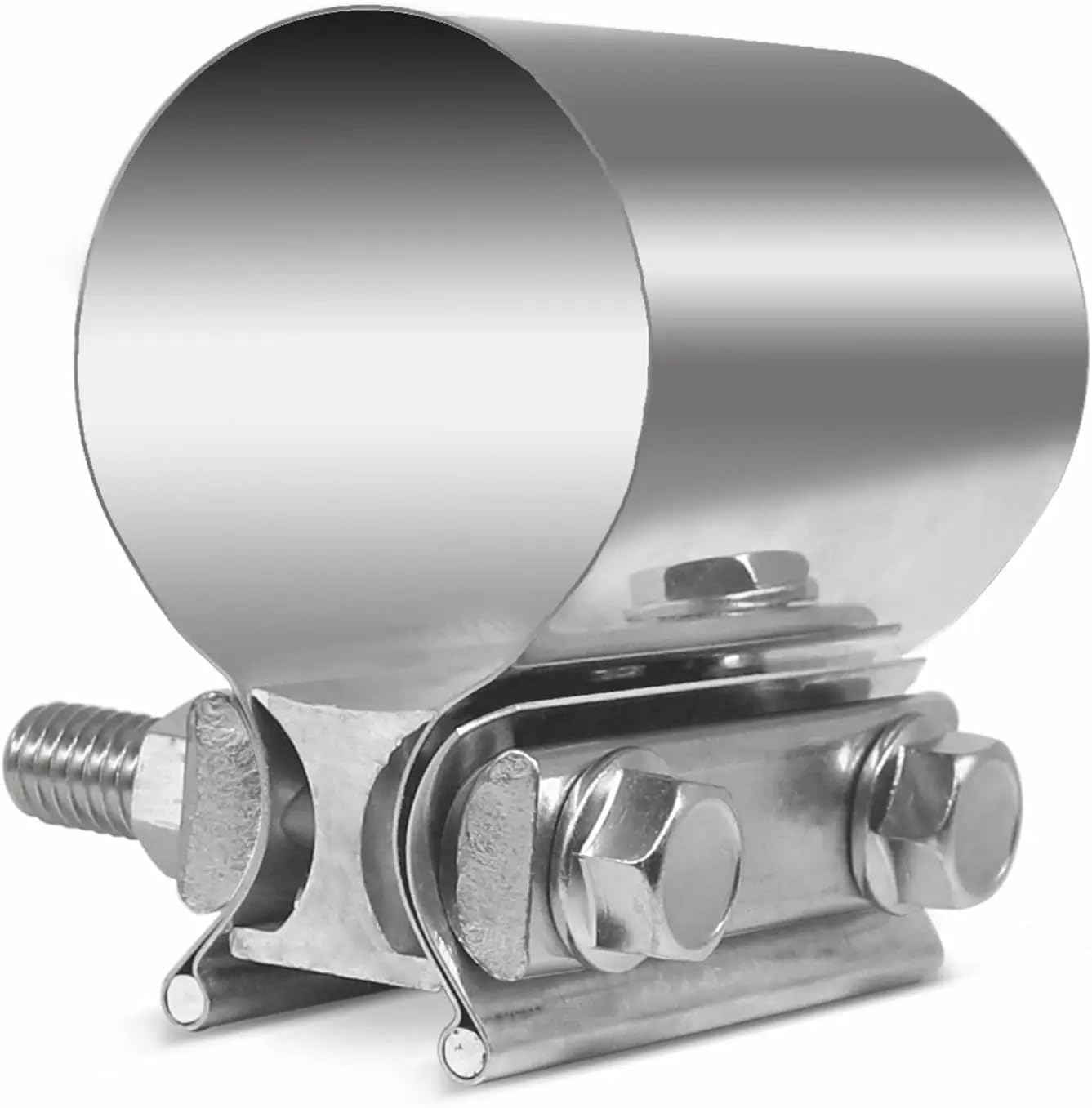 OSNEEOIY 1pcs Exhaust Band Clamp Coupling Strong Steel Pipe Mufflers Clamp Fixing Fittings Car Accessories(4.0 inches)