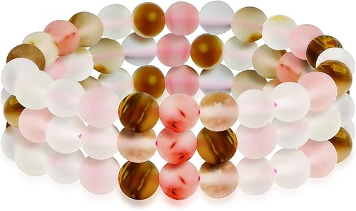 Vista 36 de Bling Jewelry Juego de 3 pulseras elásticas unisex apilables con cuentas redondas de 0.315 pulgadas para mujeres, adolescentes y hombres, multihebra