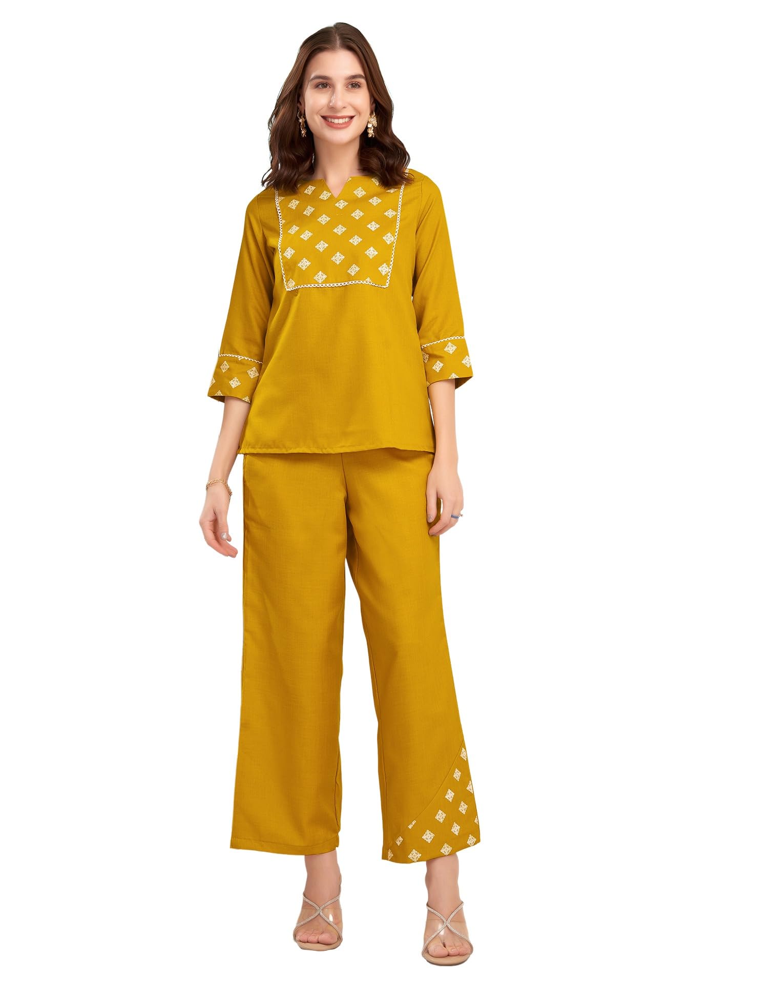 skylee Women's Co Ord Set | Printed Cotton Blend A-Line Co Ord Set | Stylish Two Piece Ethnic Set-picture-13