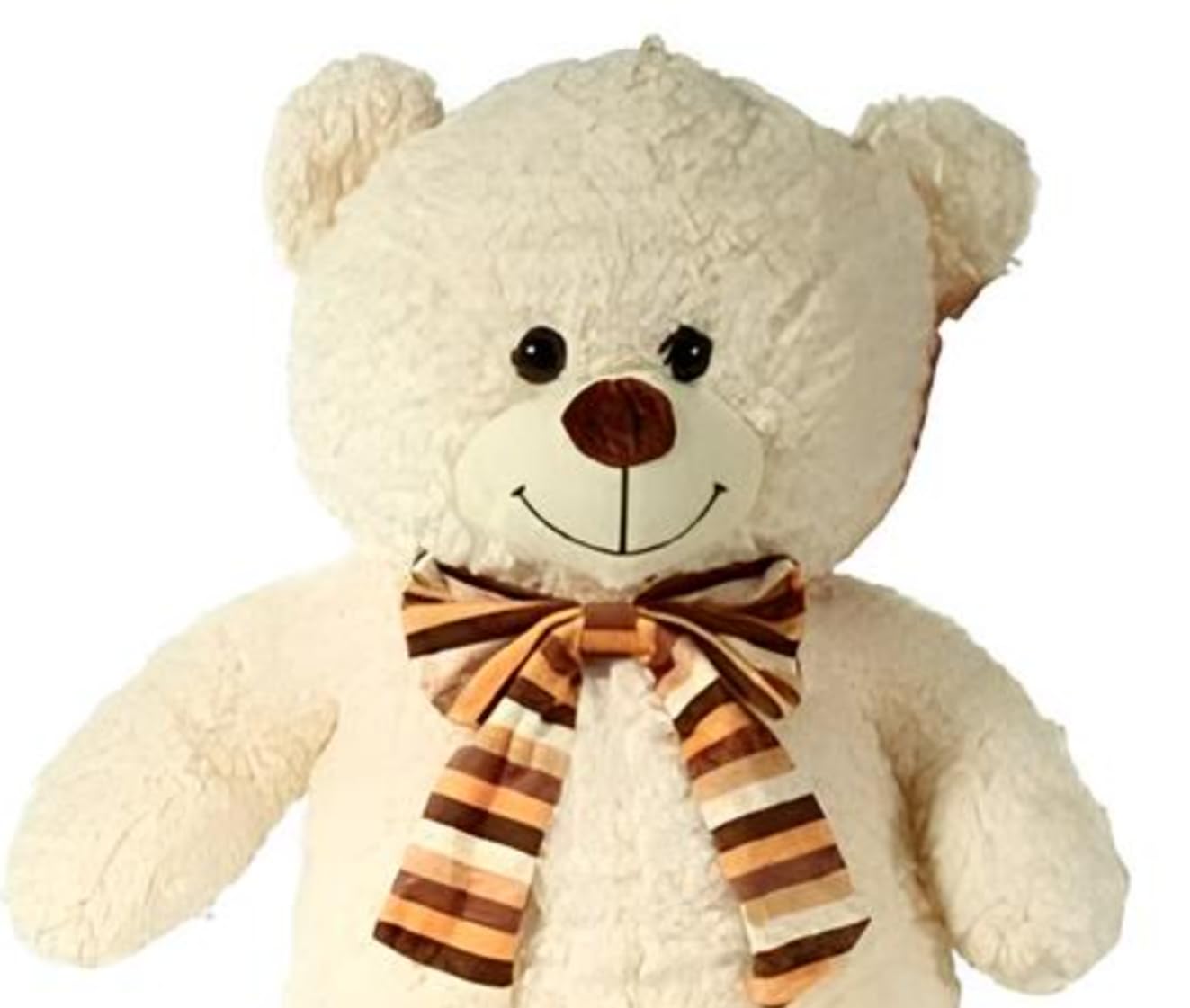 PRESTIGE & DELUXE Riesen Plüschbär 130 cm beige mit Schleife - Kuscheltier Teddybär XXL Geschenkidee Valentinstag Geburtstag Kinder Freundin