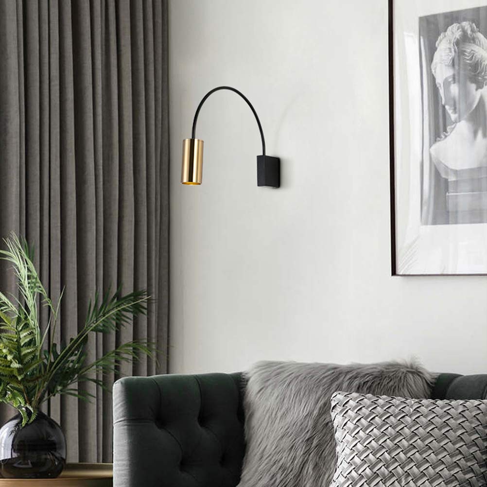 Moderne Schwanenhals Wandleuchte Innen Verstellbarer Flexibler Arm Wandlampe aus Messing Wand-Leselampe Nachttischlampe, Minimalismus Design Wandstrahler, für Schlafzimmer Wohnzimmer Esszimmer Flur