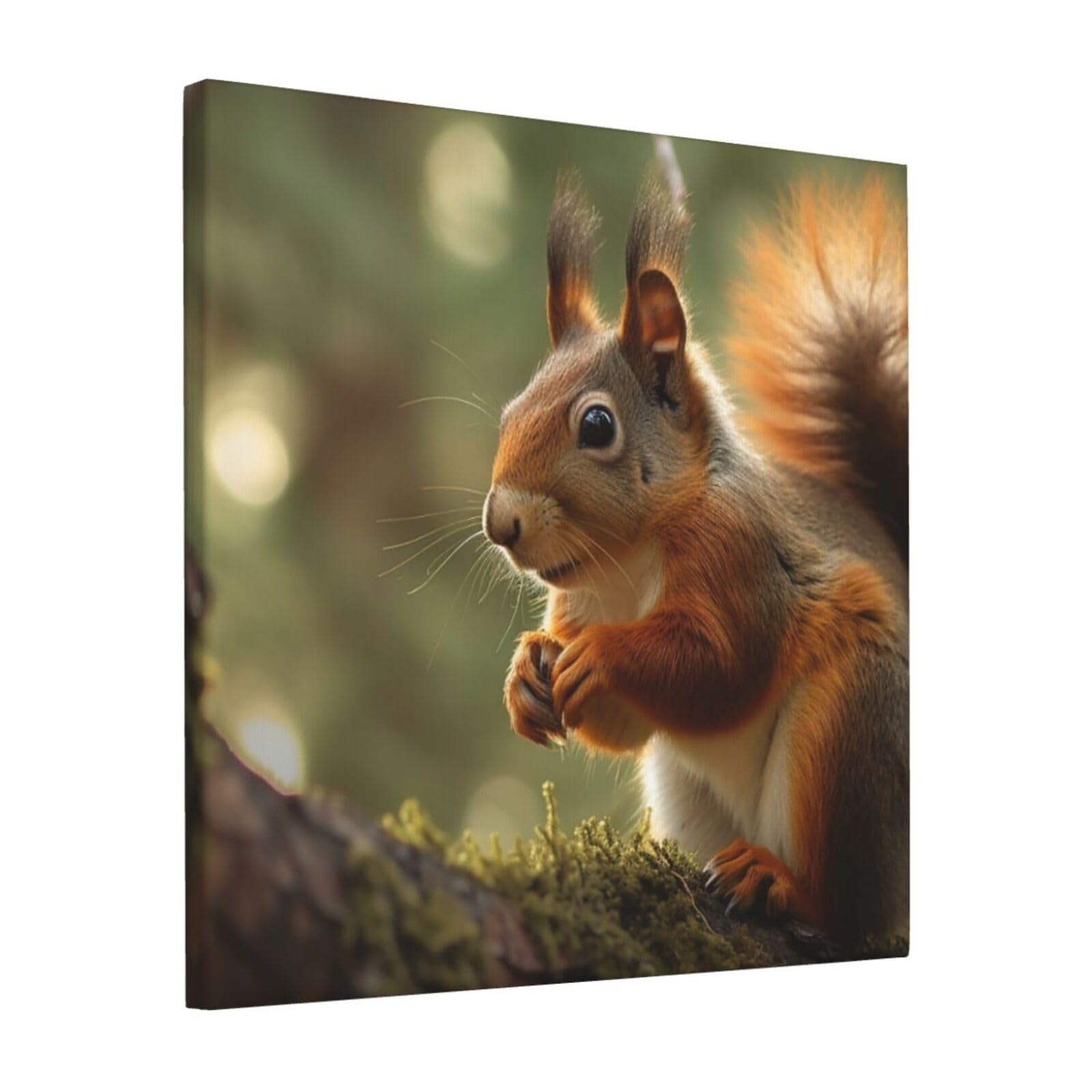 FodPand Wildlife Forest Squirrel Canvas Wall Art for Living Room Wall Decor 12"x12" Modern Artwork Painting Pictures Hanging Canvas Prints Aesthetic Wall Art for Bedroom Bathroom Office Wallart Decor