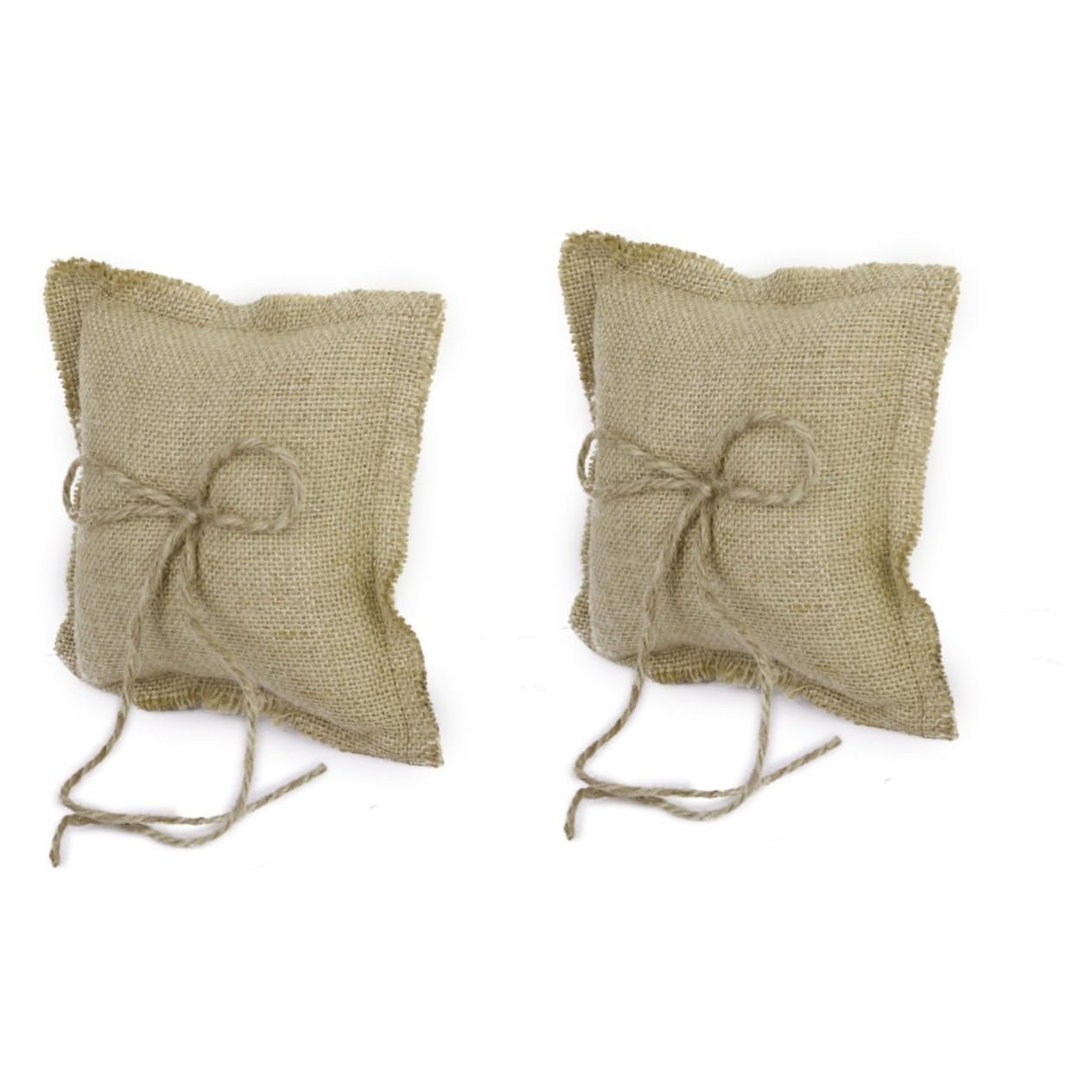 Cabilock 2pcs Bridal Wedding Pillow Bowknot Rustic Jute Cushion for Ceremony for Wedding Events Compact Design for Easy Carrying