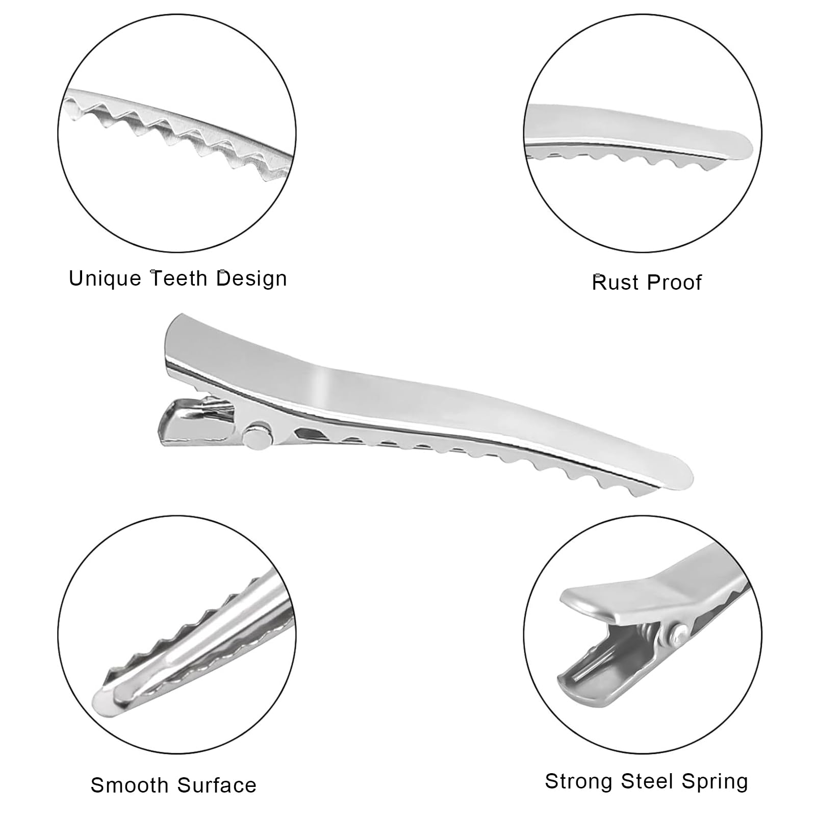 Duck Bill Hair Clips 200pcs Pin Curl Clips, Small Silver Hair Clips for Styling Alligator Clips Hair Pins - Image 3