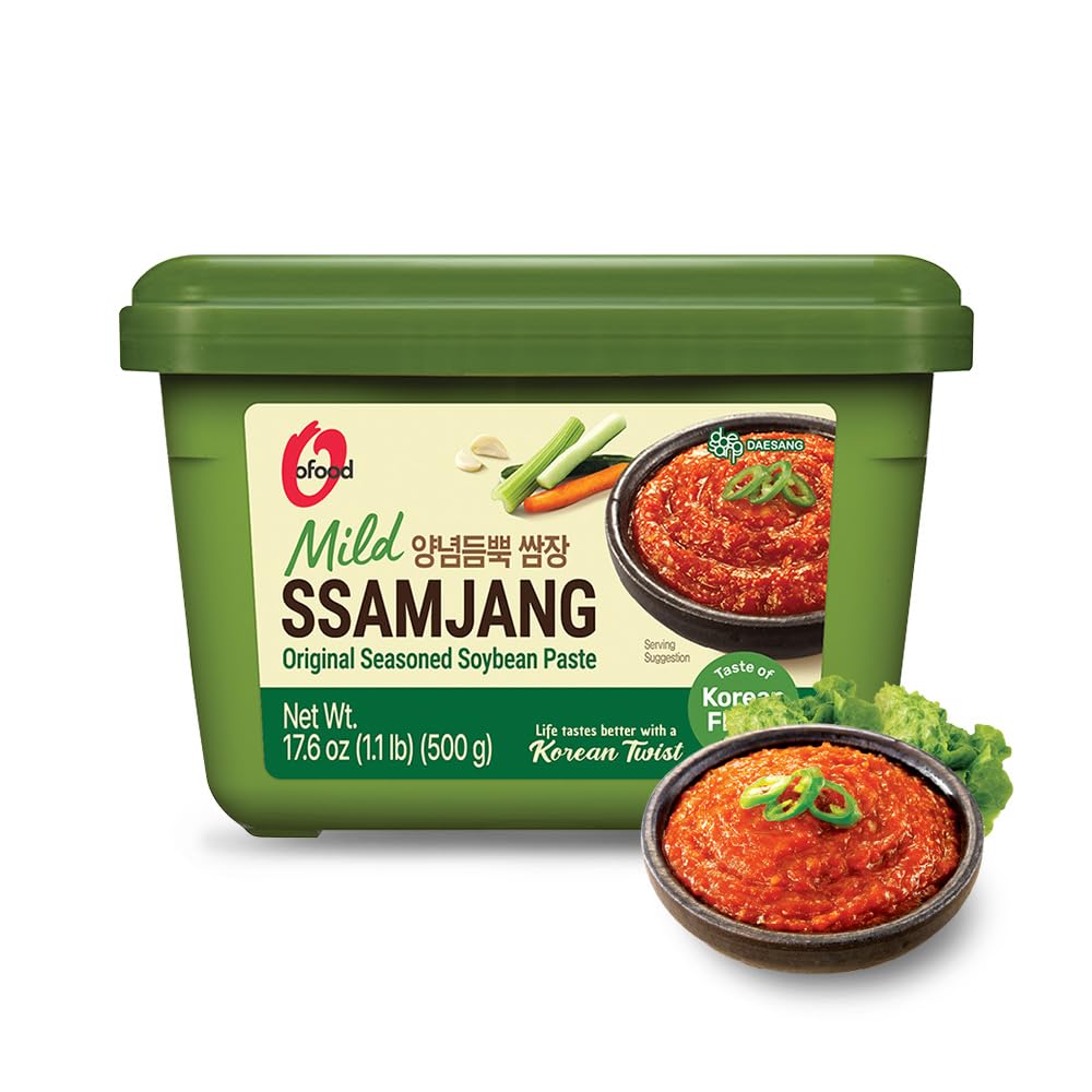 O'Food Ssamjang, Korean Mild Seasoned Soybean Paste Sauce, Perfect for Rice, Noodles, Fresh Vegetables and Meat, Savory and Flavorful (1.1lb)