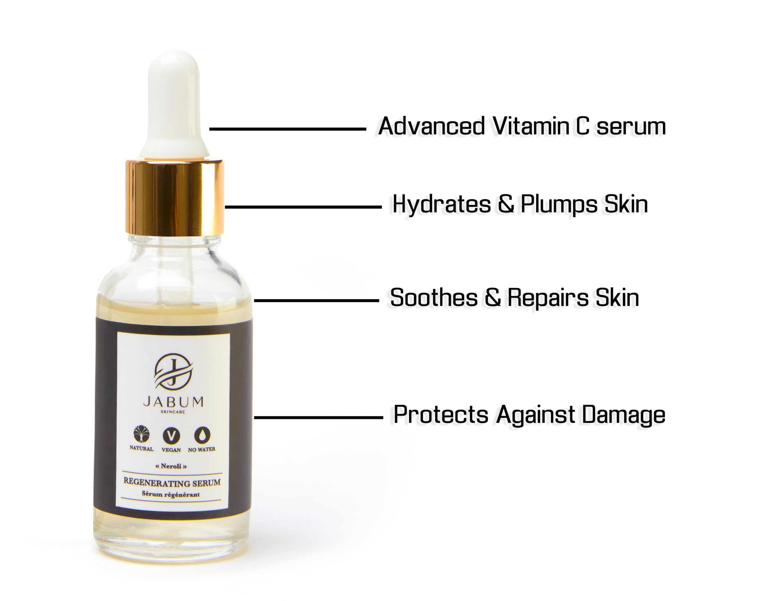 Jabum Regenerating Serum - Anti-Aging Vitamin C Face Serum with Hyaluronic Acid & Aloe Vera, 30 ml (Pack of 1) - Image 2