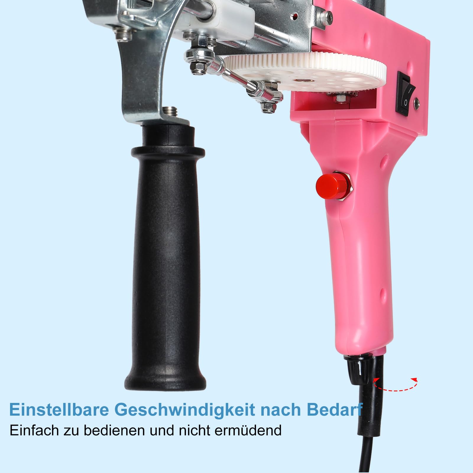 Tufting Gun, 2 in 1 Teppich Tufting Machine mit Cut Pile oder Loop Pile Rug Gun Machine, Teppich Pistole für High-Speed Weben von Teppichen Rosa