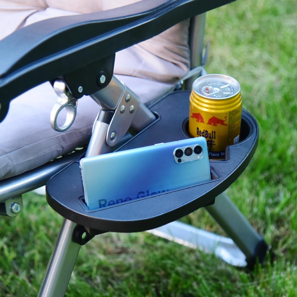 Klappbar Sonnenliege Liegestuhl,Zero-Schwerkraft Garten Liegestuhl mit Abnehmbaren Kissen und Wasserglashalter,Balkon Liegestühle,Geeignet für Camping,Outdoor,Strand Freizeit (Schwarz 1 Stück)