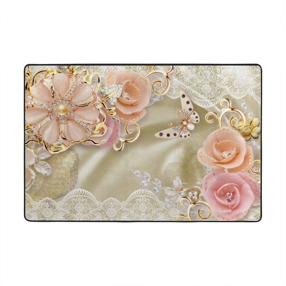 Tapis de salon beige Ruchen anti-froid en velours corail pour sols durs et glissants