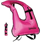 Lyuwpes Snorkel Vest Adult Inflatable Snorkeling Jackets Man Women Unisex Pink