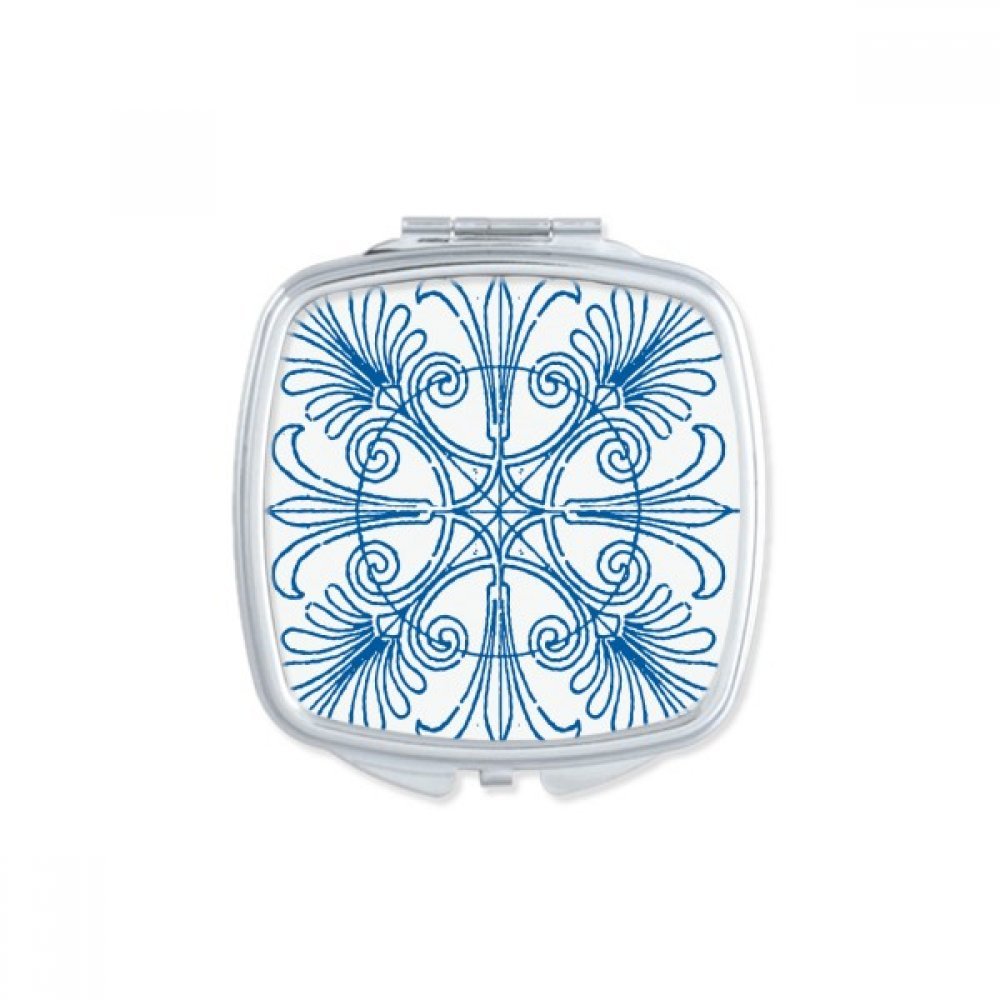 Miroir de maquillage compact bleu Talavera style carré de poche portable
