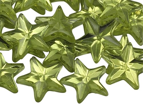 Miniatura 8 de Allstarco - Adornos de diamantes de imitación de estrella de 0.59 pulgadas (0.591 in), gemas de plástico acrílico con parte trasera plana para