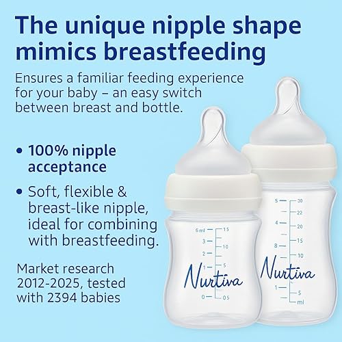 Miniatura 7 de Juego de biberones para recién nacidos 2 biberones sin BPA (8.1 fl oz y 10.1 fl oz) con chupete de silicona 8.1 fl oz es de 0 a 12 meses y 10.1 fl