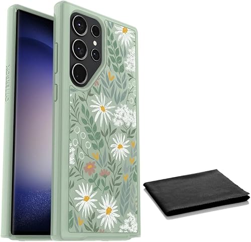 OtterBox Galaxy S23 Ultra (solamente) - Funda de la serie Symmetry - Sage Advice (verde) - Compatible con carga inalámbrica - Bordes elevados para
