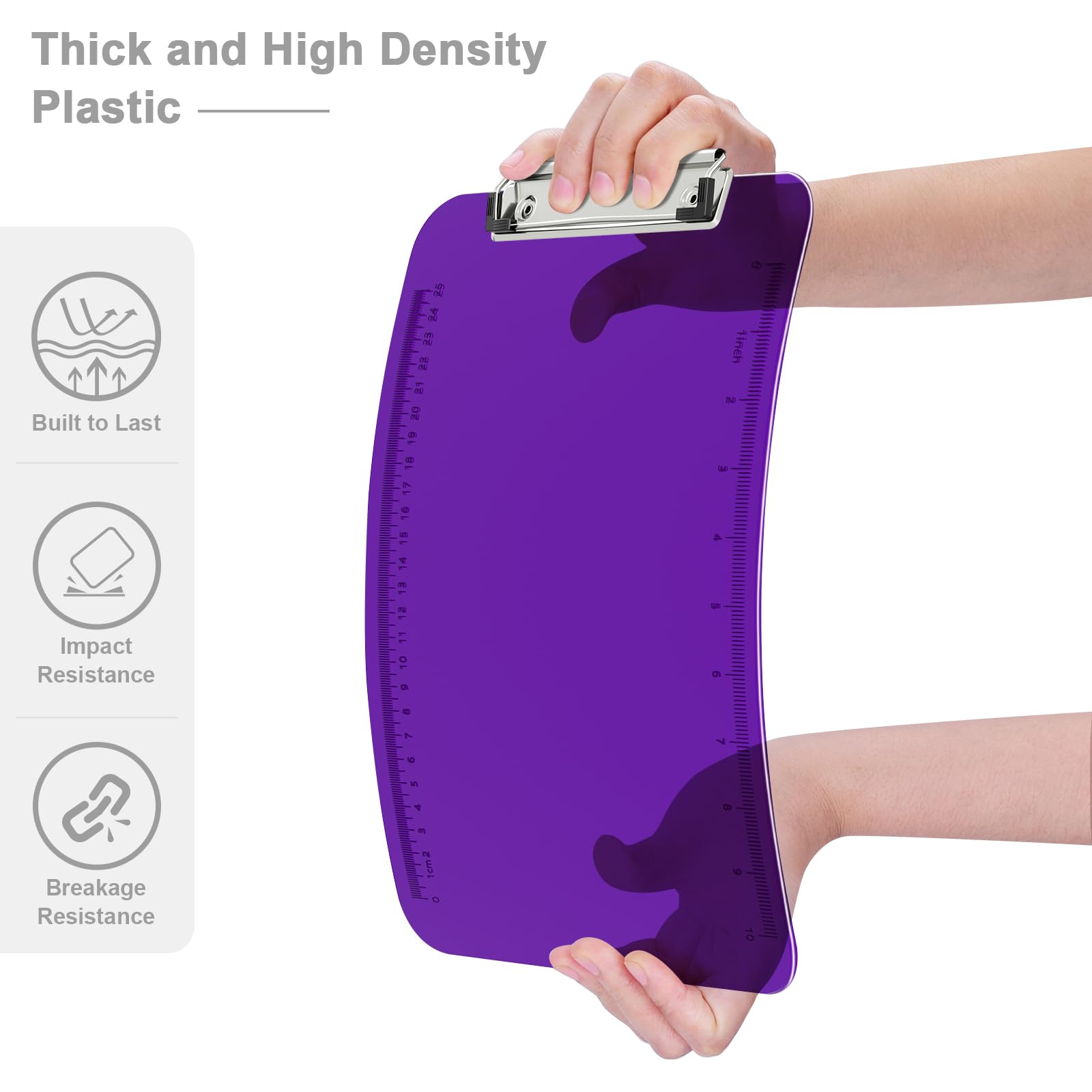 Piasoenc 2 Pack Plastic Clipboards, Translucent Clip Board with Low Profile, Office Supply, School Supplies - Image 4