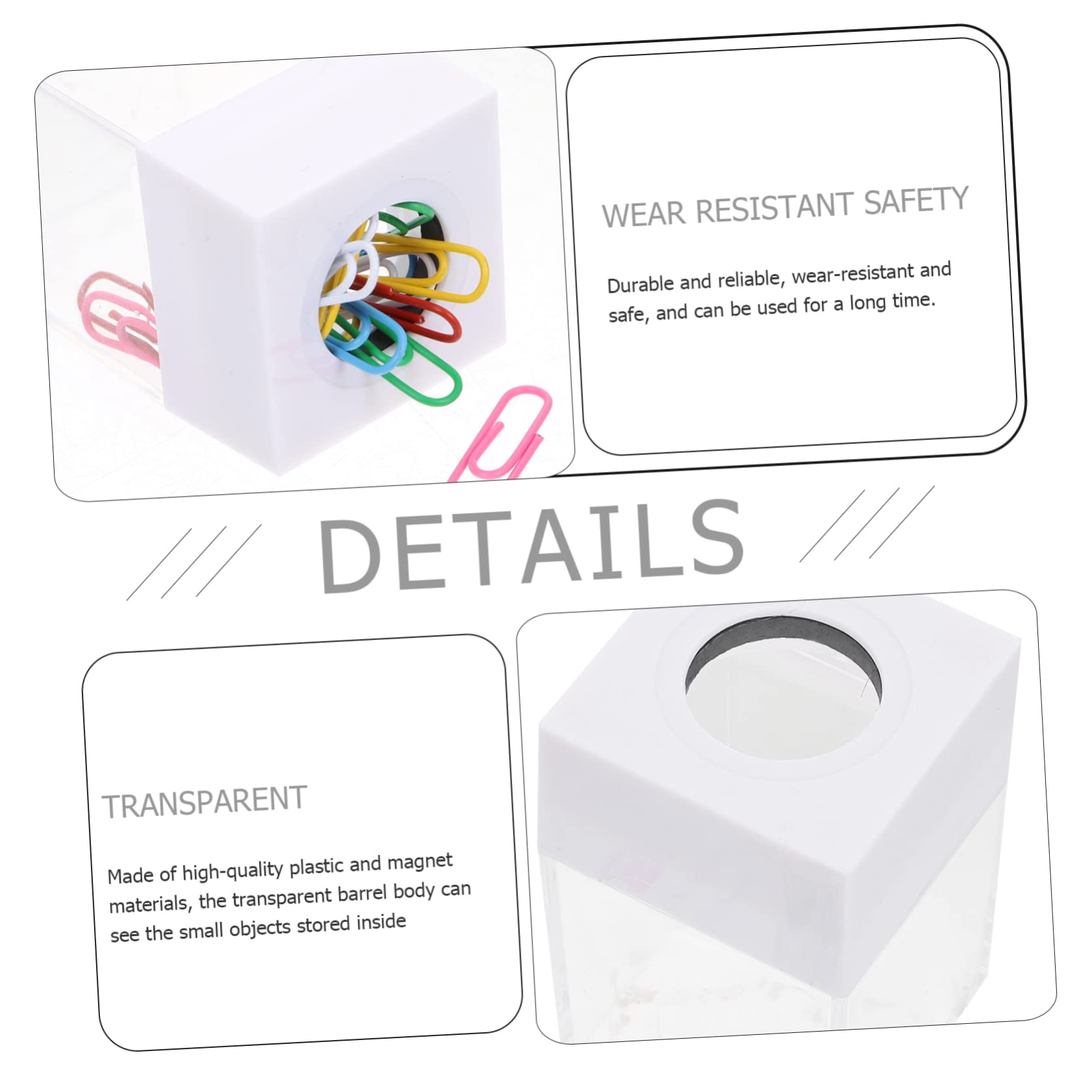 AUTSUPPL 2pcs Creative Transparent Storage Containers Multi-functional Paperclip Holders for Desk Organization Simple Design for Stationery Lightweight and Sturdy for Use