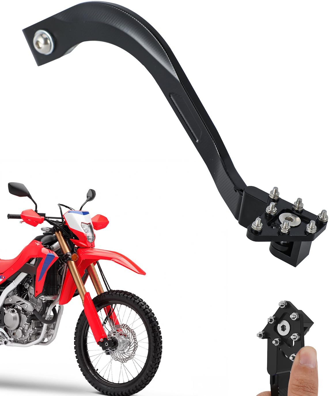 CRF300L Brake Pedal, Dirt Bike Foldable Rear Brake Foot Lever Aluminum for CRF300L 2021-2024, CRF300L Rally 2021-2024, Knight Black