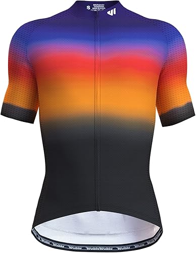 Lo.gas Maillot de ciclismo para hombre, manga cortalarga, camisas de ciclismo con cremallera completa con bolsillos, ropa de bicicleta de carretera