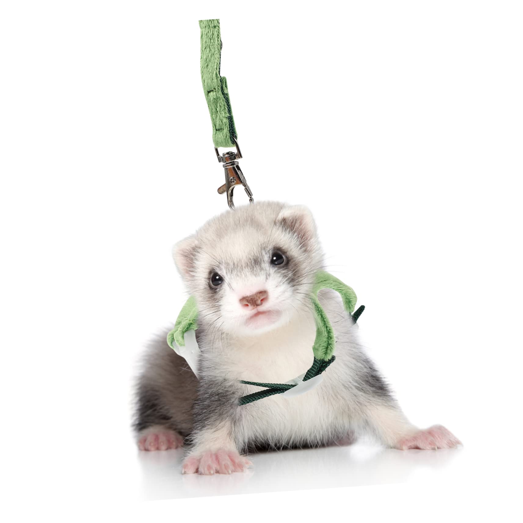 VANZACK 4pezzi Pettorina e Guinzaglio Regolabili Per Furetti Leggero e Traspirante Facile Da Indossare Per Passeggiate Con Animali Piccoli Design Comfort e Sicurezza