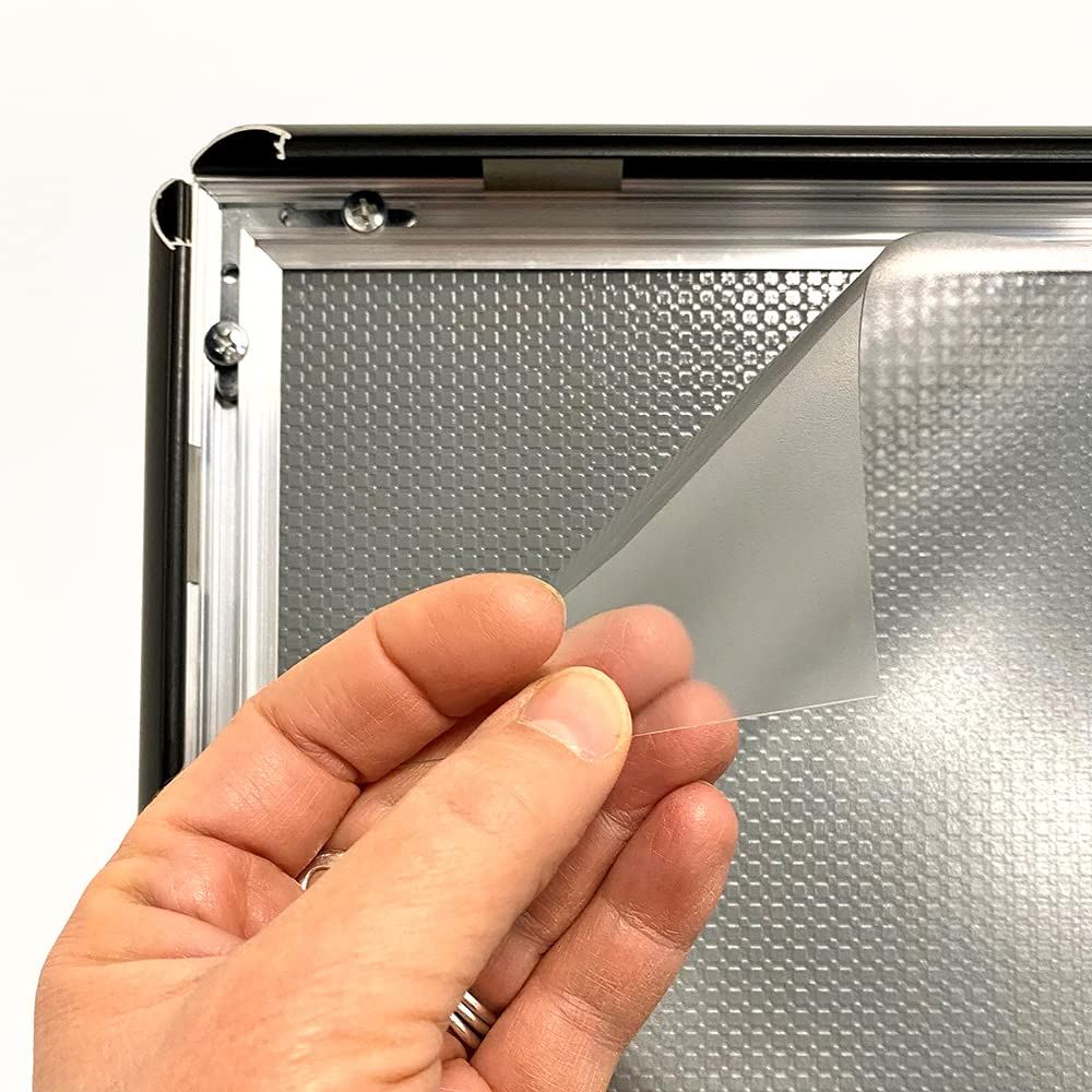 DisplayLager - Infoständer aus Stahl in Schwarz, Höhenverstellbar, Robust. Für Quer/Hochformat Einsatz (A4)