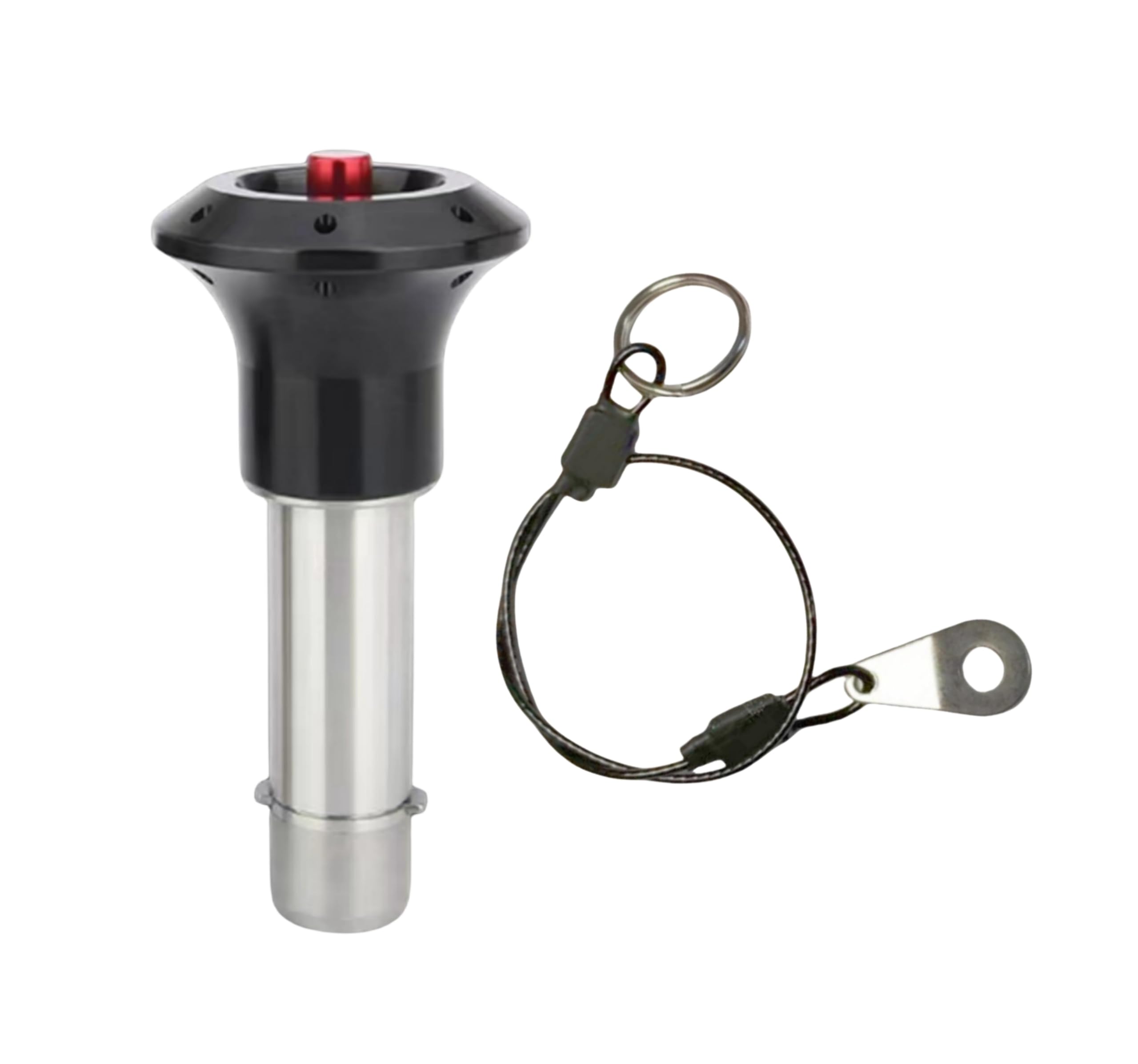 Stainless Steel jaw Handle Locking pin with axial Locking Pawl pin Tongue Quick-Release pin with Safety Rope (Diameter:15/32in(12mm), Clamping Length：