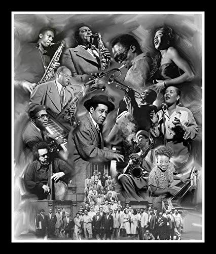 Wishum Gregory All That Jazz (Un homenaje a las leyendas del jazz) (11 x 8.5 pulgadas, impresión de arte histórico negro enmarcado)