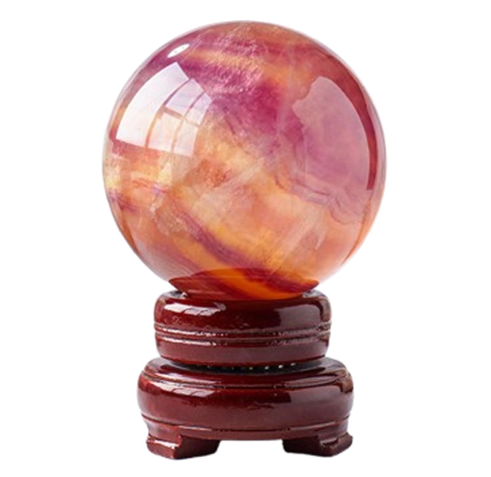 PKNVKZIDK Home Decoration Colorful Fluorite Crystal Quartz Ball Ornaments for Healing/Divination/Chakra Balance/Yoga/Divination Sphere,70~80mm