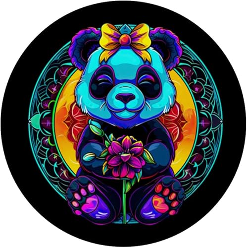 Miniatura 3 de Cute Streetwear synthwave 80s 90s retro Panda flowers teens PopSockets Adhesive PopGrip