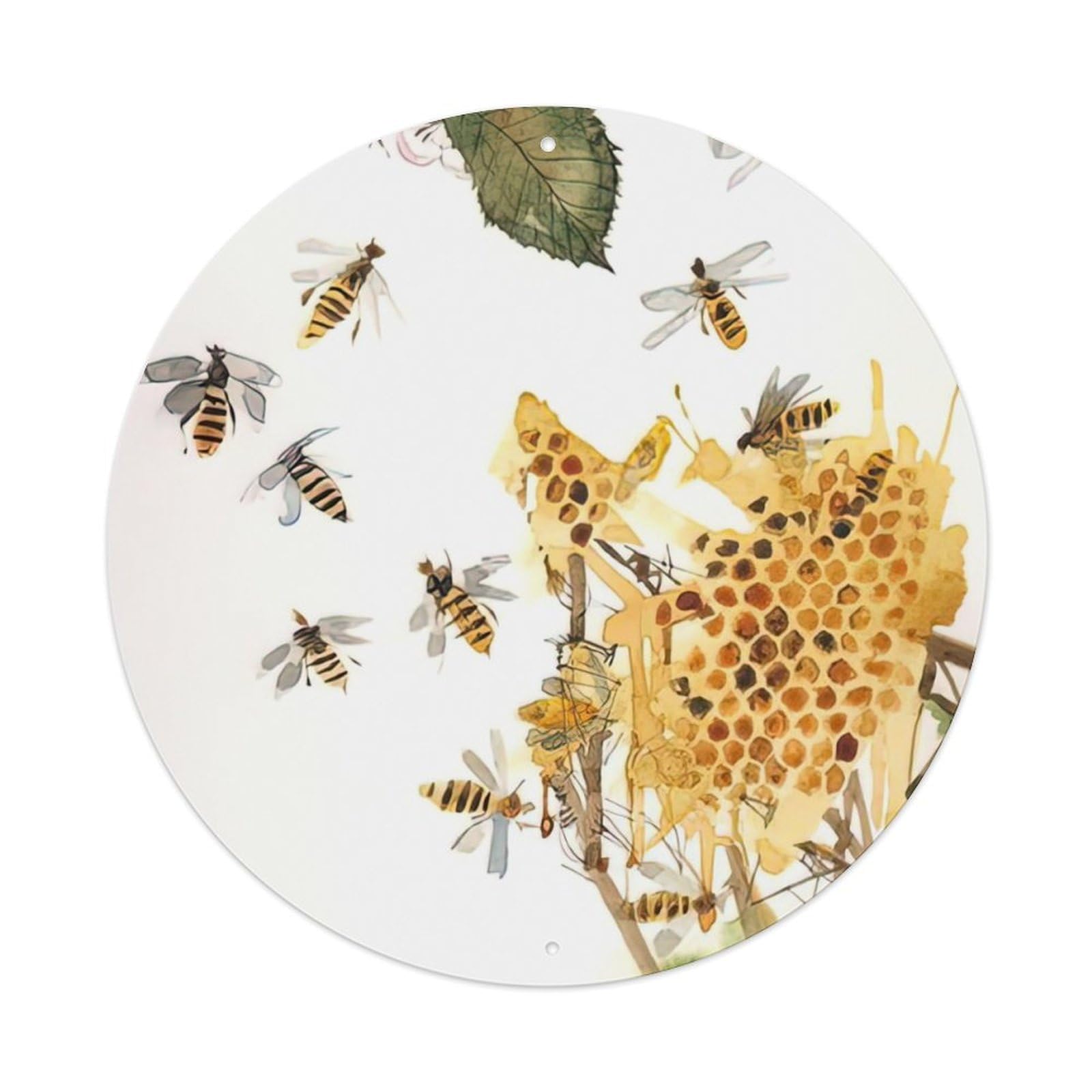 Animal Artwork Where The Bee Sucks Vintage Metal Tin Sign Plaque Wall Decor for Cafe, Club Bar, Office, Garden Metal Poster 8x8Inch