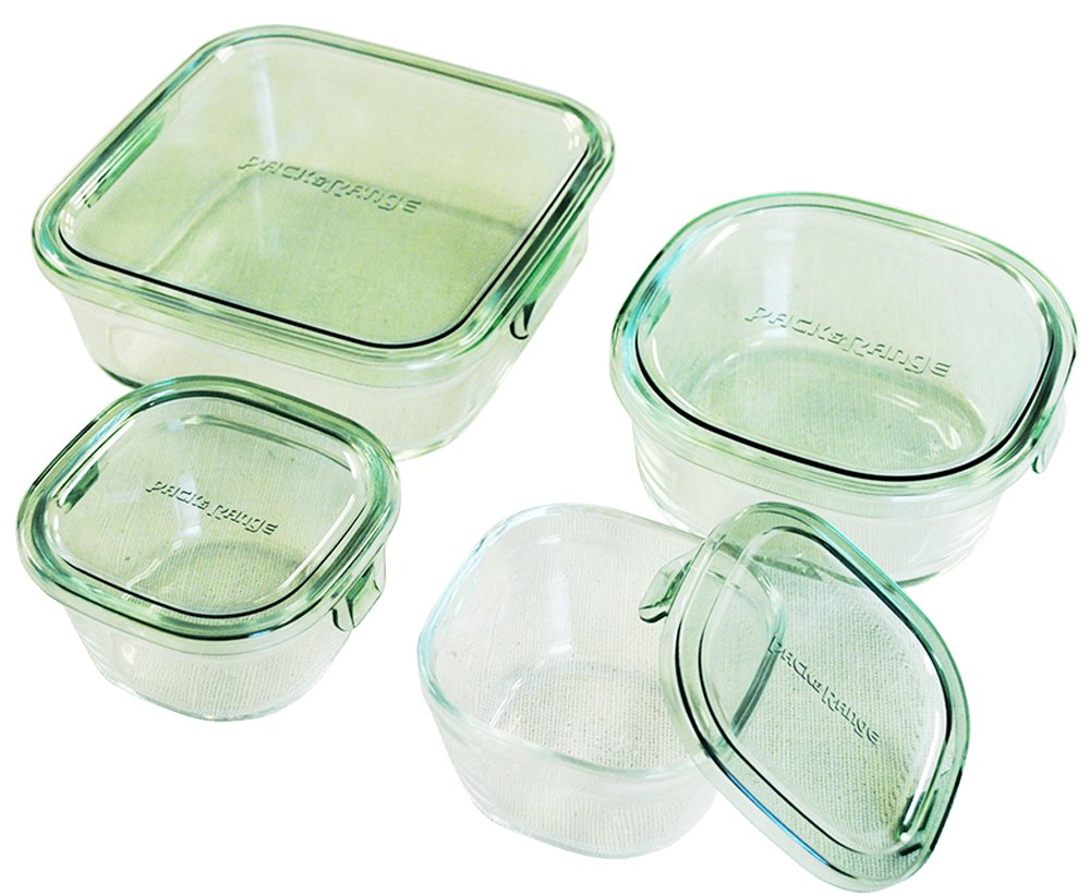 Amazon｜iwaki(イワキ) 耐熱ガラス 保存容器 グリーン 4個セット