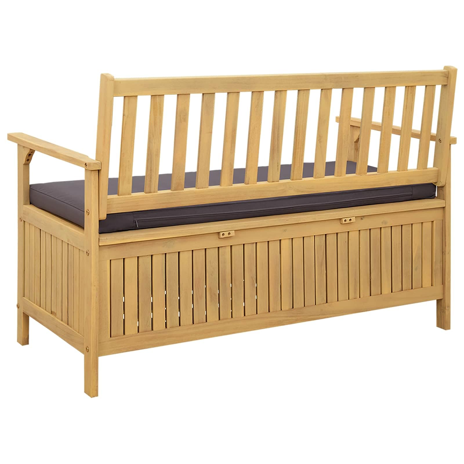 Banc de Jardin avec Coffre de Rangement et Coussin 120cm