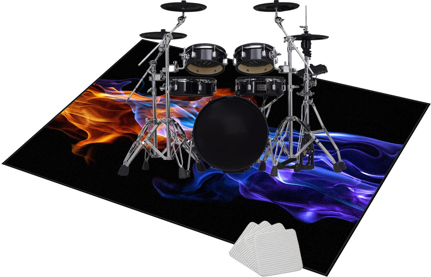 180 x 140 cm Maty na baterie antywibracyjne, mata na baterie elektroniczne, antypoślizgowa mata bębna, dźwiękoszczelna mata do bębna i innych instrumentów muzycznych