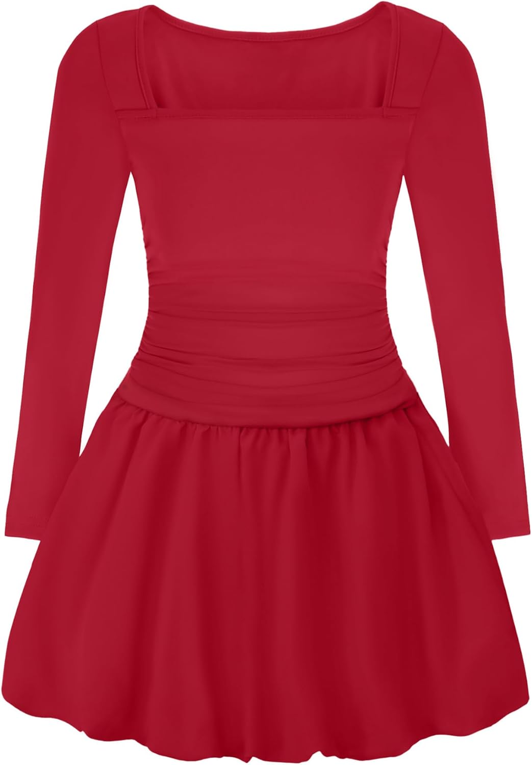 EXARUS Girls Dress Off The Shoulder Bodycon/Bubble Long Sleeve Teen Ruched Valentine Dance Formal Prom Tween Dresses