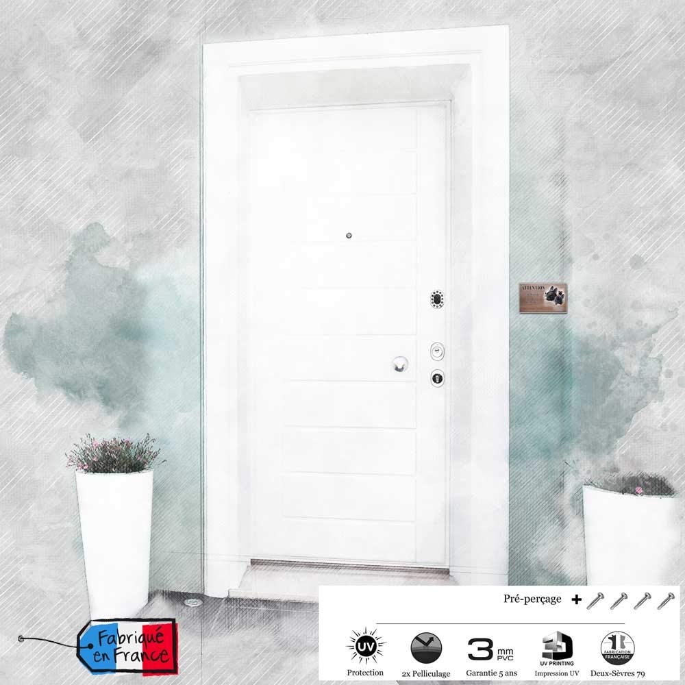 Targa In PVC Per Esterno Con Scritta Francese 'com' E Bulldog Francese – 30x15 Cm, Anti UV E Resistente
