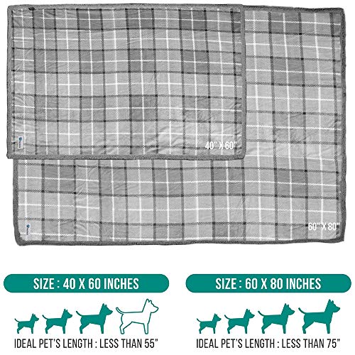 PetAmi Dog Blanket, Plaid Sherpa Dog Blanket | Plush, Reversible, Warm Pet Blanket for Dog Bed, Couch, Sofa, Car (Light… - Image 6