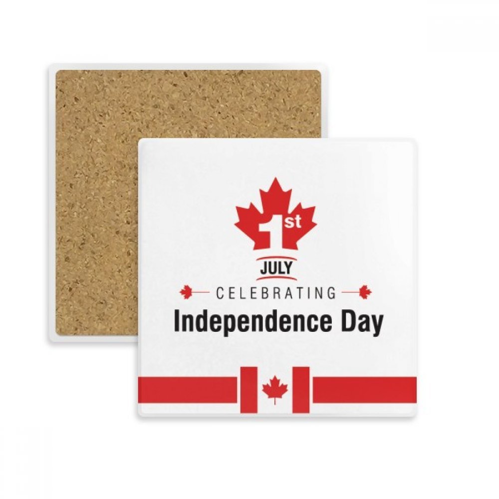 Coaster carré Canada avec drapeau et feuille d'érable pour verre et tasse