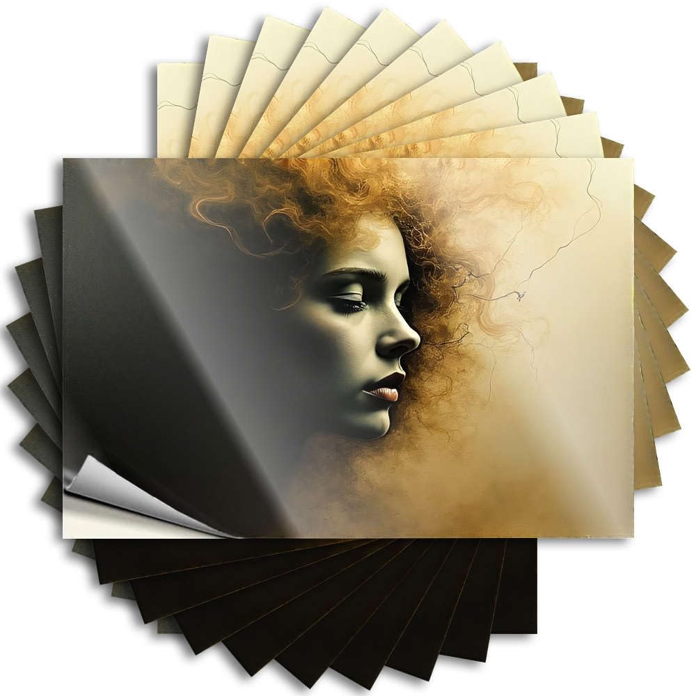 Decore for Room Quote - Western Drinking Cover A Surreal Portrait of A Woman with Flowing(6X9CM)