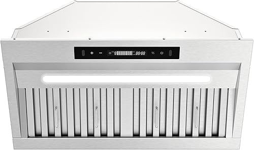 Miniatura 8 de Campana extractora de 30 pulgadas, 900 CFM, campana de ventilación integrada de acero inoxidable resistente, filtros deflectores, campana extractora