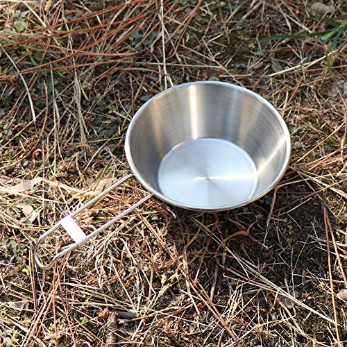 Tigela com alça dobrável, tigela portátil, tigela de 2 unidades com alça dobrável para caminhadas ca