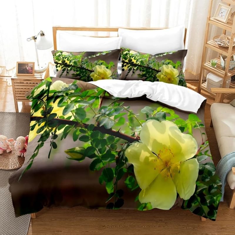 Housse de couette 140x200 en microfibre 110g/m² avec 2 taies d'oreiller 65x65
