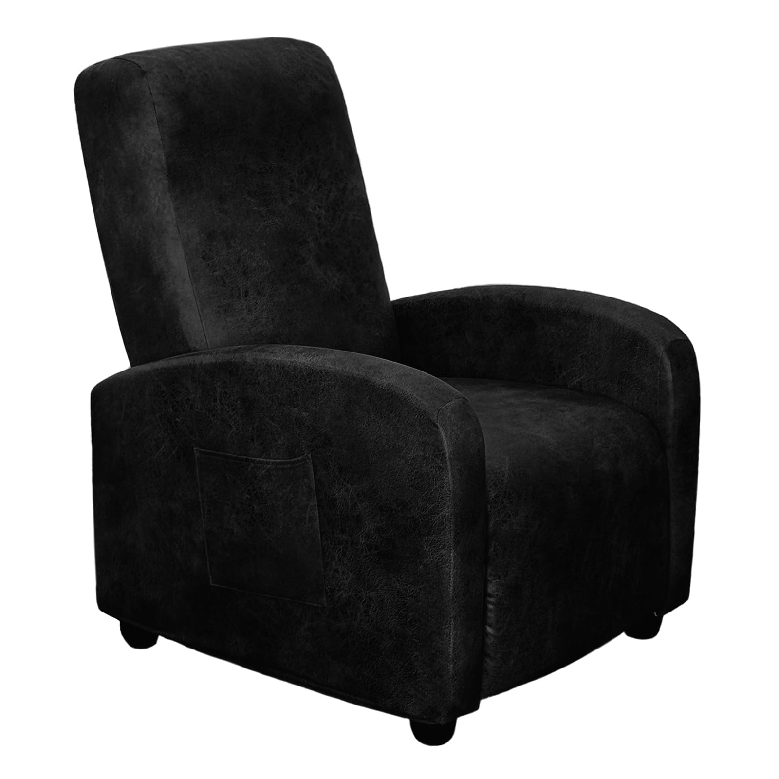 ANARACHON Recliner Chair Covers Leather Look Recliner Cover 4-Piece Slipcovers for Small Reclining Chair Furniture Protector for Kids Dogs Pets Spandex Fabric Washable (1 Small Seater, 02 Black)