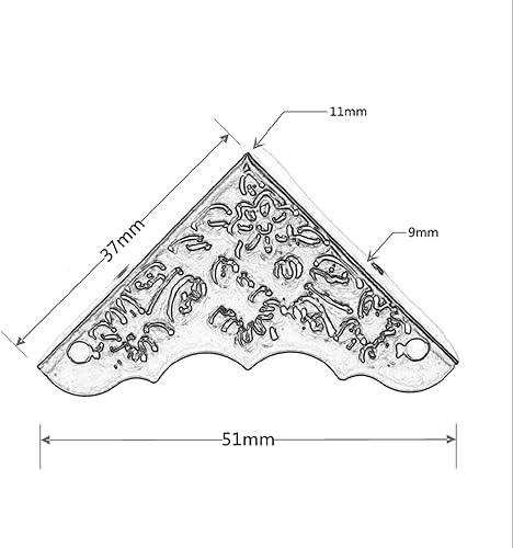 Miniatura 2 de Yetaha 12 protectores de esquina decorativos antiguos, caja de bronce retro, patrones de tallado de esquina, protectores de seguridad para muebles,