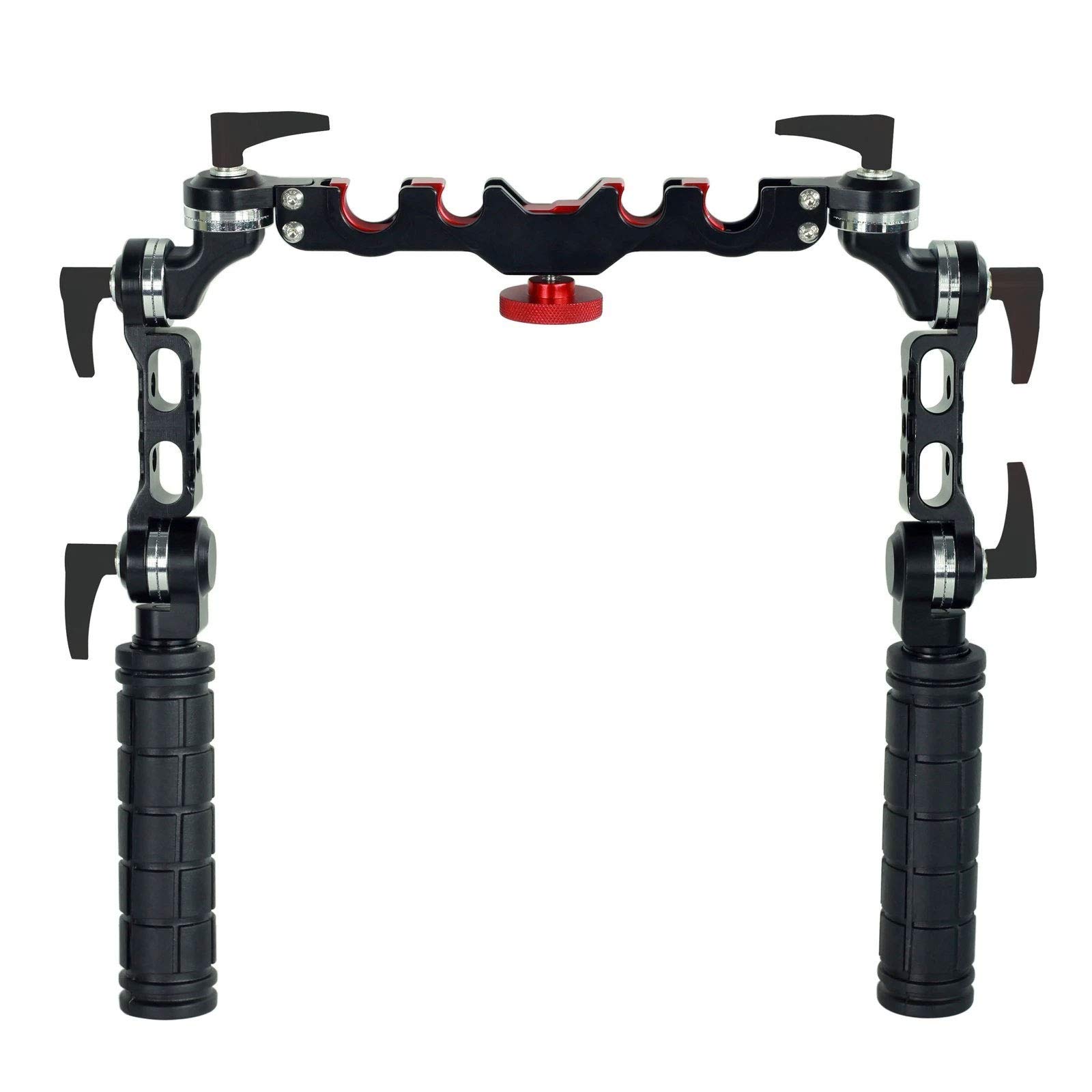 Camtree Hunt Quick Mount Rosette Handle Set for 15mm Rail Rod Support. Comfortable Handgrip for DSLR Video Camera Cage Shoulder Rig Kit (CH-QM-H)
