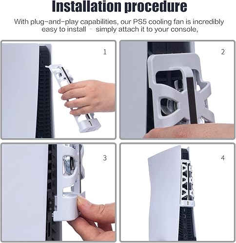 Miniatura 3 de Ventilador de refrigeración mejorado para PS5 con luz LED y puerto USB, ventilador silencioso para accesorios de PS5 - Adecuado para Sony PS5