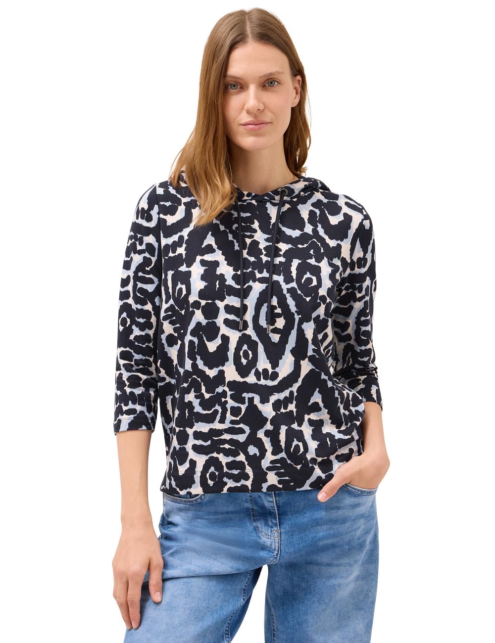 Damen Gemustertes Hoodie Shirt