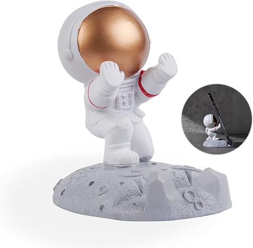 Vista 8 de Estatuas de astronauta, escultura de astronauta, adorno creativo de escritorio de astronauta, arte y manualidades, libro de lectura Libro